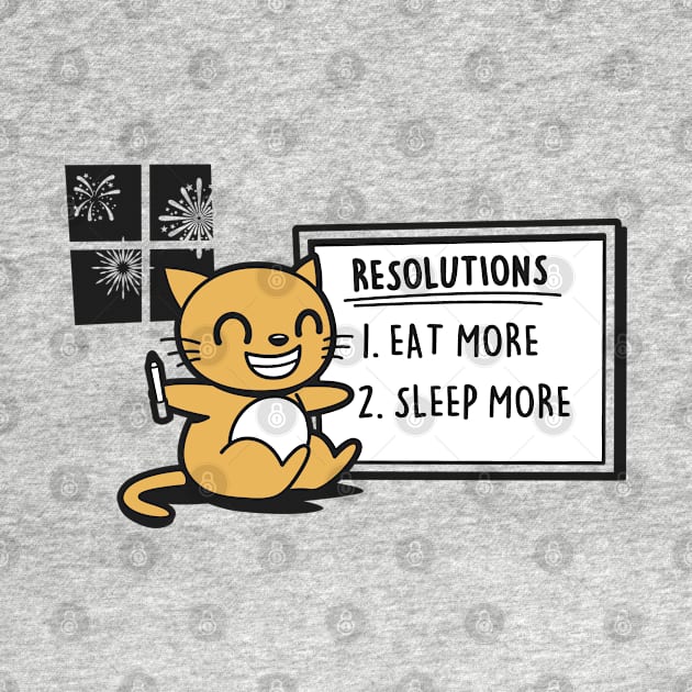 Funny Cute Kawaii Cat 2024 New Year Resolution Cat Lover Meme by BoggsNicolas